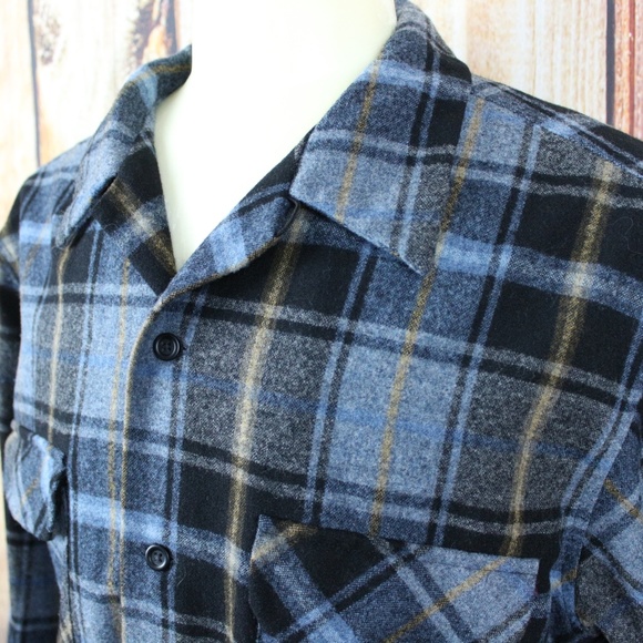 Pendleton Wool Board Shirt Tartan Plaid VTG Large - Picture 5 of 8